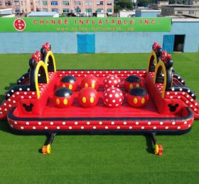 T11-4751L Mickey Minnie Thema Aufblasbarer Doppelt Wipeout Big Balls Hindernisparcours