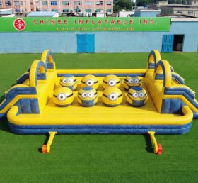 T11-4751M Minions Thema Aufblasbarer Doppelt-Wipeout-Große-Bälle-Hindernisparcours