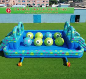 T11-4751N Monsters Inc Thema Aufblasbarer Doppel-Wipeout Big Balls Hindernisparcours