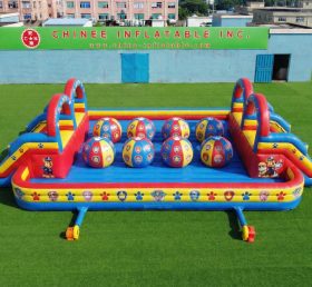 T11-4751Q Paw Patrol Thema Aufblasbarer Doppel-Wipeout Große Bälle Hindernisparcours