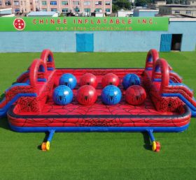 T11-4751T Spider-Man-Themen Aufblasbarer Doppel-Wipeout-Big-Balls-Hindernisparcours