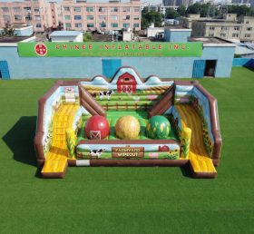 T11-4750B Bauernhof-Thema Aufblasbarer Wipeout Big Balls Hindernisparcours