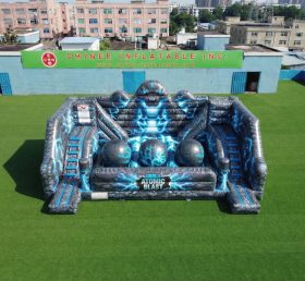 T11-4750E Godzilla-Themen Hüpfburg Wipeout Riesenkugeln Hindernisparcours