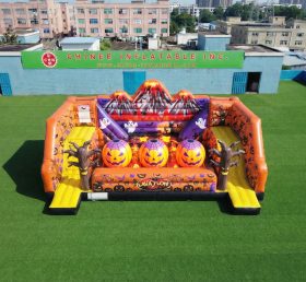 T11-4750F Halloween Themen Aufblasbarer Wipeout Große Kugeln Hindernisparcours