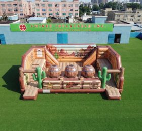 T11-4750S Wild-West-Theme Aufblasbarer Wipeout Big Balls Hindernisparcours