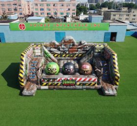 T11-4750 Zombie-Themen Aufblasbarer Wipeout-Großball-Hindernisparcours