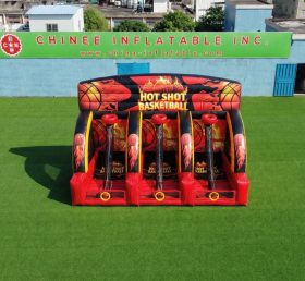 T11-7315 Gewerblicher Dreispuriger „Hot Shot“ Aufblasbarer Basketball-Wurfspiel