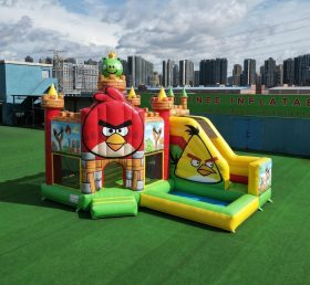 T2-8770 Hüpfburg im Angry-Birds-Thema mit Rutsche und Pool