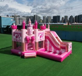 T2-8774 Barbie-Themen Hüpfburg mit Rutsche & Pool
