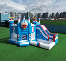 T2-8791 Doraemon Themen-Hüpfburg mit Rutsche & Pool