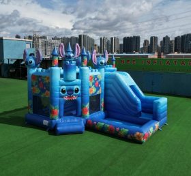 T2-8803 Hüpfburg im Lilo-&-Stitch-Design mit Rutsche und Pool