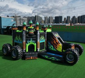 T2-8812 Monstertrucks-Themen Hüpfburg mit Rutsche & Pool