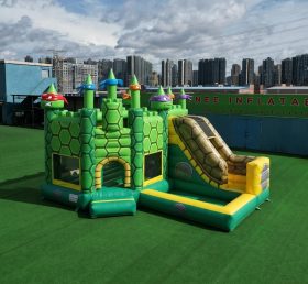 T2-8816 Ninja Turtles Themen Hüpfburg mit Rutsche & Pool