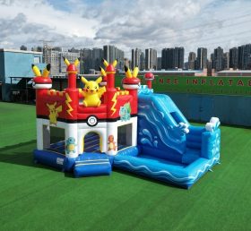 T2-8823 Pokémon-Themen-Hüpfburg mit Rutsche & Pool