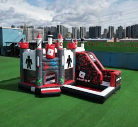 T2-8826 Roblox Thema Hüpfburg mit Rutsche & Pool
