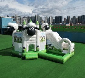 T2-8829 Shaun das Schaf Themen-Hüpfburg mit Rutsche & Pool