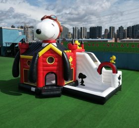 T2-8833 Snoopy-Themen Hüpfburg mit Rutsche & Pool