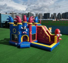 T2-8834 Hüpfburg im Sonic-Design mit Rutsche und Pool