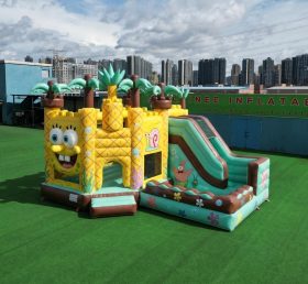 T2-8837 SpongeBob Themen-Hüpfburg mit Rutsche & Pool