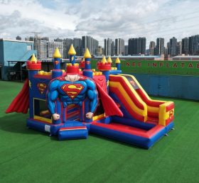T2-8841 Superman-Themen Hüpfburg mit Rutsche & Pool
