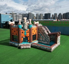 T2-8844 Flintstones Themen-Hüpfburg mit Rutsche & Pool