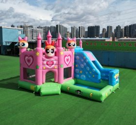 T2-8847 Powerpuff Girls Themen-Hüpfburg mit Rutsche & Pool