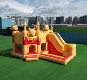 T2-8857 Hüpfburg mit Winnie Puuh Thema mit Rutsche & Pool
