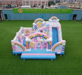 T2-8870 Care Bears Themen Hüpfburg mit Rutsche