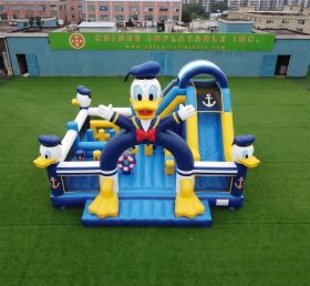T2-8874 Hüpfburg mit Rutsche im Donald-Duck-Thema