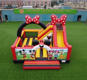 T2-8887 Hüpfburg mit Rutsche im Mickey-und-Minnie-Design