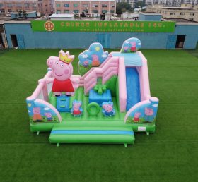 T2-8897 Hüpfburg mit Rutsche im Peppa-Wutz-Thema