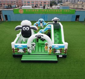 T2-8907 Shaun das Schaf Themen Hüpfburg mit Rutsche