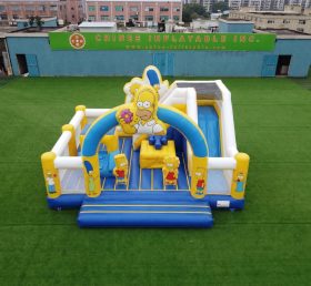 T2-8925 Die Simpsons Themen Hüpfburg Mit Rutsche