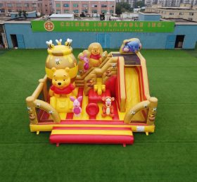 T2-8934 Hüpfburg mit Rutsche im Winnie Puuh Thema