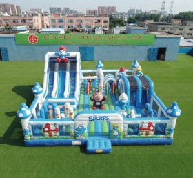 T6-7136 Die Schlümpfe Thema Aufblasbarer Spielplatz