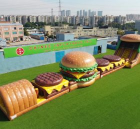 T7-4559 Hamburger-Thema aufblasbare Hindernisparcours