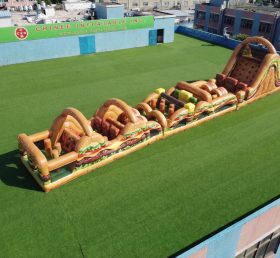 T7-4737 Hamburger Thema Aufblasbare Hindernisparcours