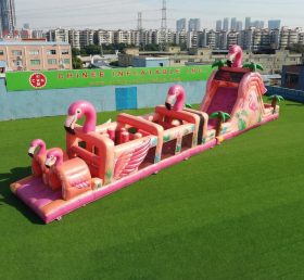 T7-4908 Flamingo-Themen Aufblasbarer Hindernisparcours
