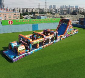 T7-4916 Graffiti Thema Aufblasbare Hindernisparcours