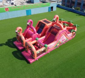 T7-5073 Flamingo Thema Aufblasbare Hindernisparcours