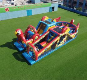 T7-5121 Papageien-Thema Aufblasbarer Hindernisparcours