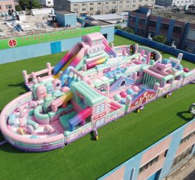 T7-5203 Pop Mart Themenriesiges Aufblasbares Hindernisparcours Herausfordernder Lauf