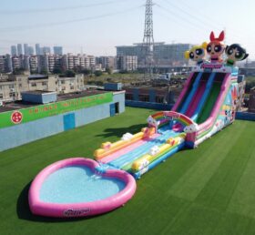 GS2-103 Powerpuff Girls Thema Riesige Aufblasbare Wasserrutsche