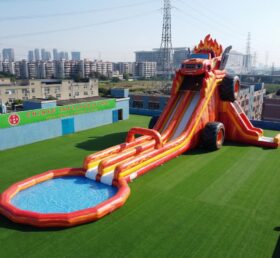 GS2-112 Blaze Monster Thema Riesige Aufblasbare Wasserrutsche