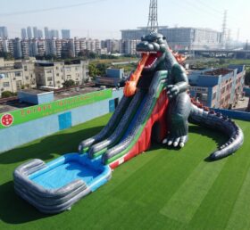 GS2-137 Godzilla-Themen Riesen aufblasbare Wasserrutsche