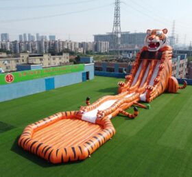 GS2-195 Tiger-Thema Riesige aufblasbare Wasserrutsche