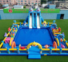Pool3-852 Baby Shark Thema Aufblasbarer Pool Wasserpark