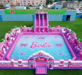 Pool3-853 Barbie Thema Aufblasbarer Pool-Wasserpark