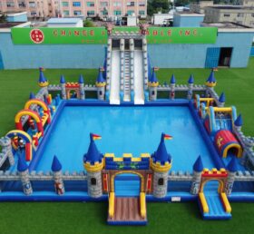 Pool3-861 Schlossreich-Thema Aufblasbarer Pool-Wasserpark