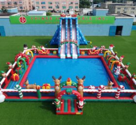 Pool3-862 Weihnachtsmotiv Aufblasbarer Wasserpark für den Pool